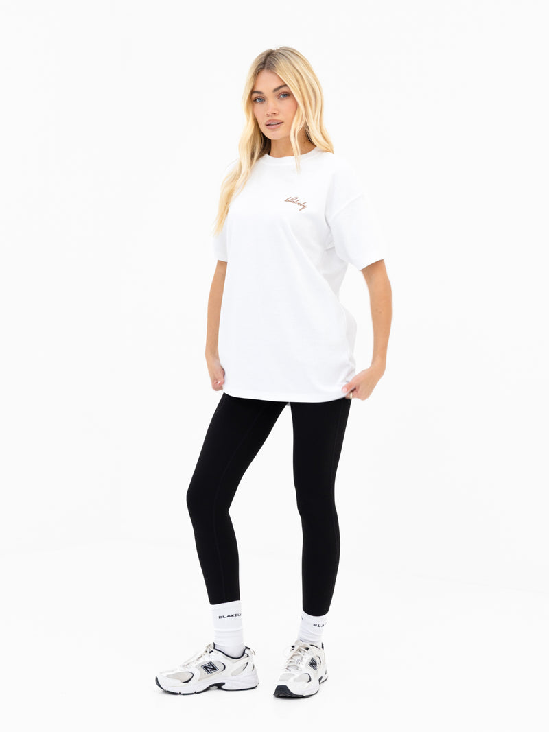 Mindy Oversized T-Shirt - White & Tan