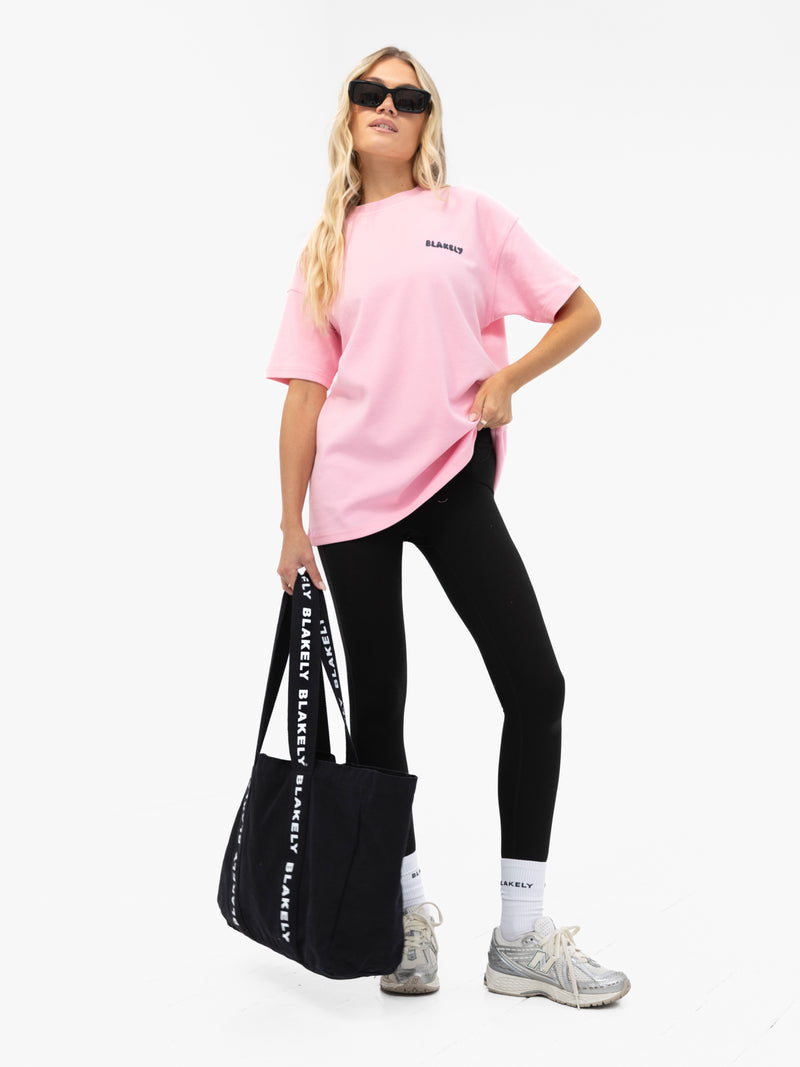 Cloud Print Oversized T-Shirt - Powder Pink