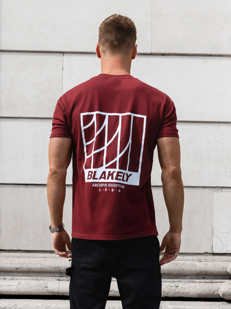 Odell Relaxed T-Shirt - Maroon Red