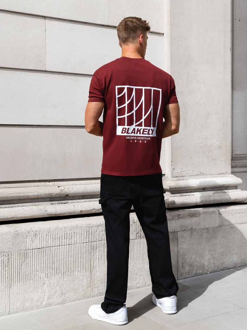 Odell Relaxed T-Shirt - Maroon Red