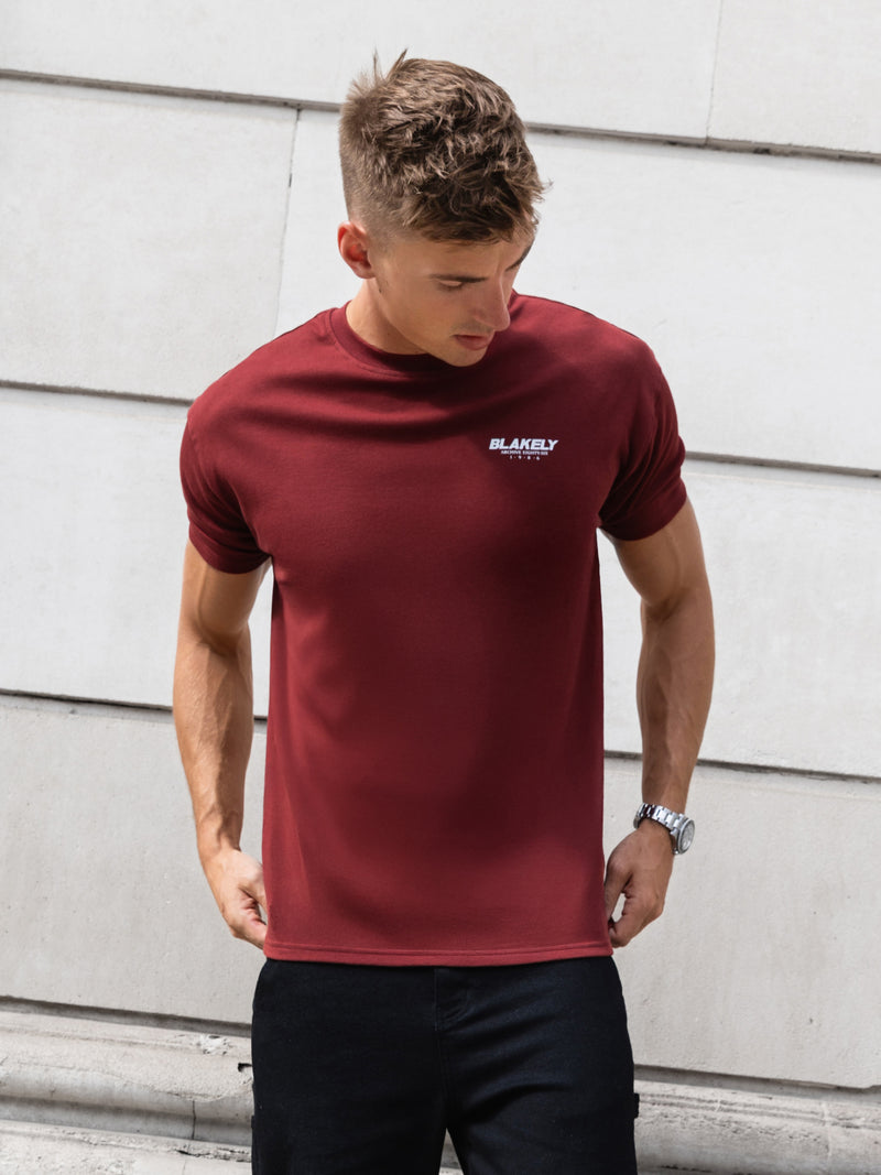 Odell Relaxed T-Shirt - Maroon Red