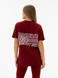 Naomi Oversized T-Shirt - Maroon Red