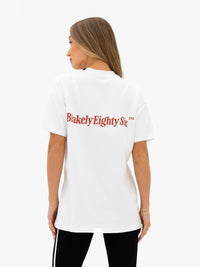 Romi Oversized T-Shirt - Flat White & Washed Red