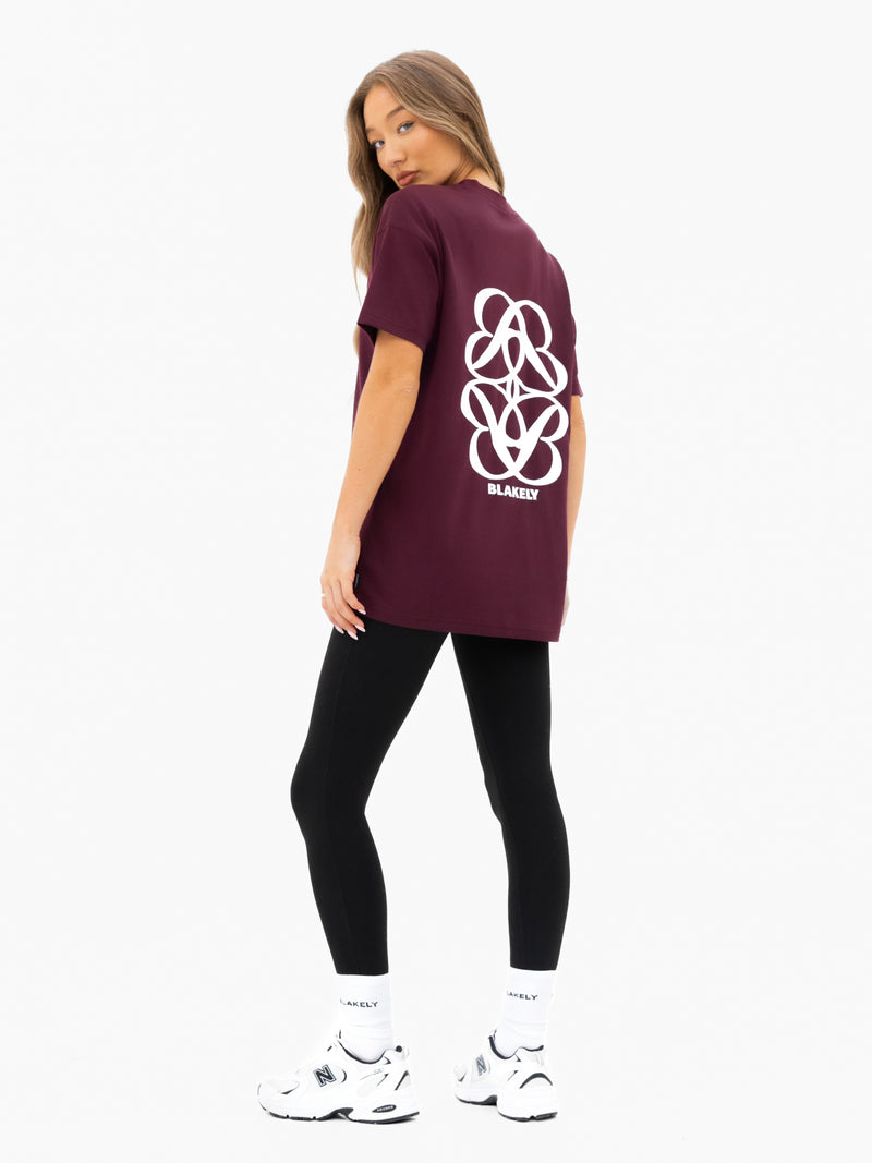 Iris Oversized T-Shirt - Deep Burgundy