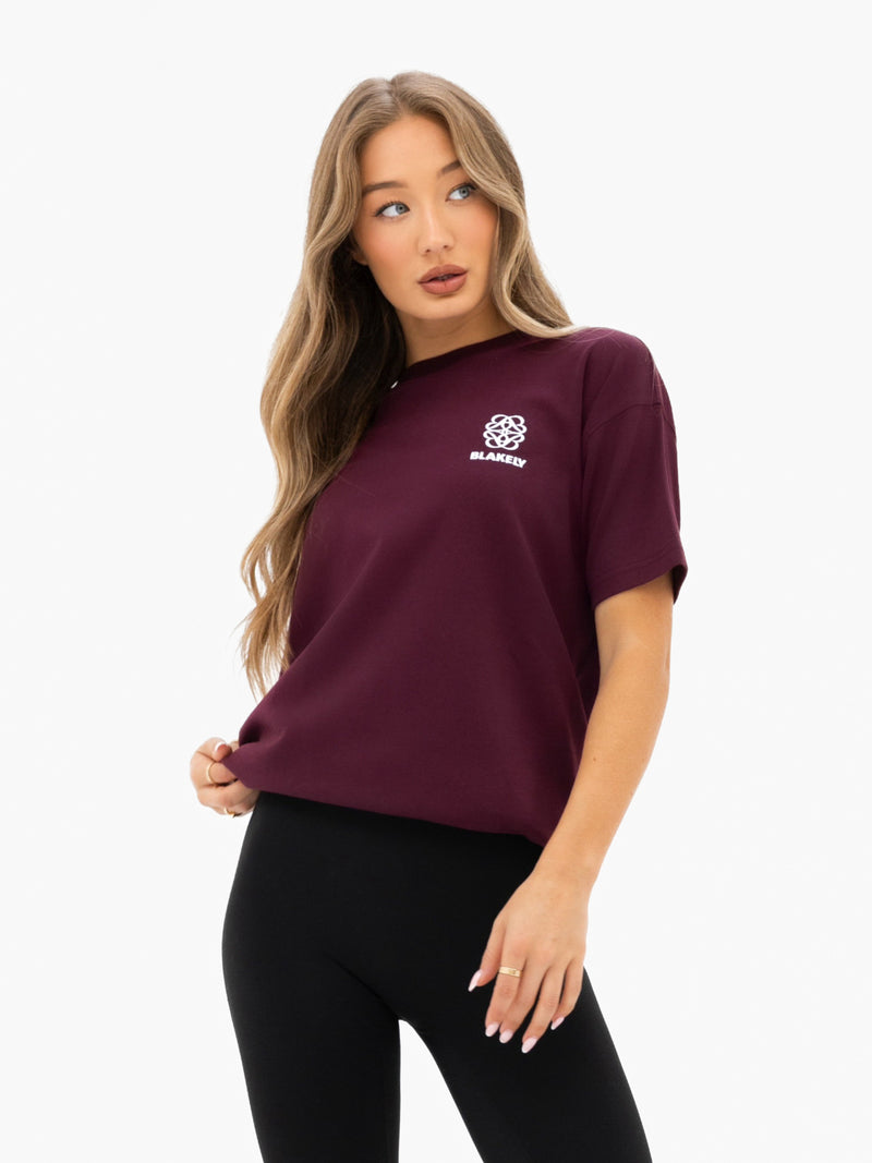 Iris Oversized T-Shirt - Deep Burgundy