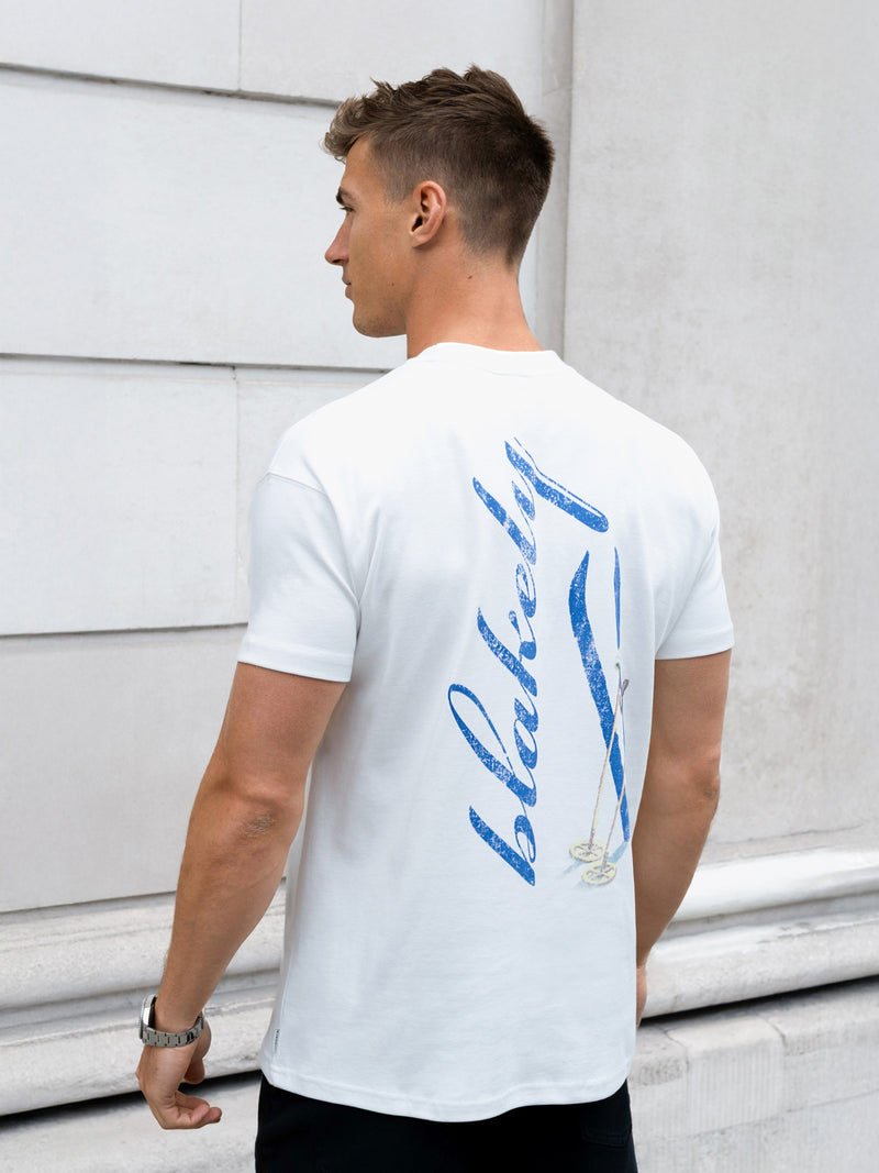 Sonny Relaxed T-Shirt - White & Bright Blue