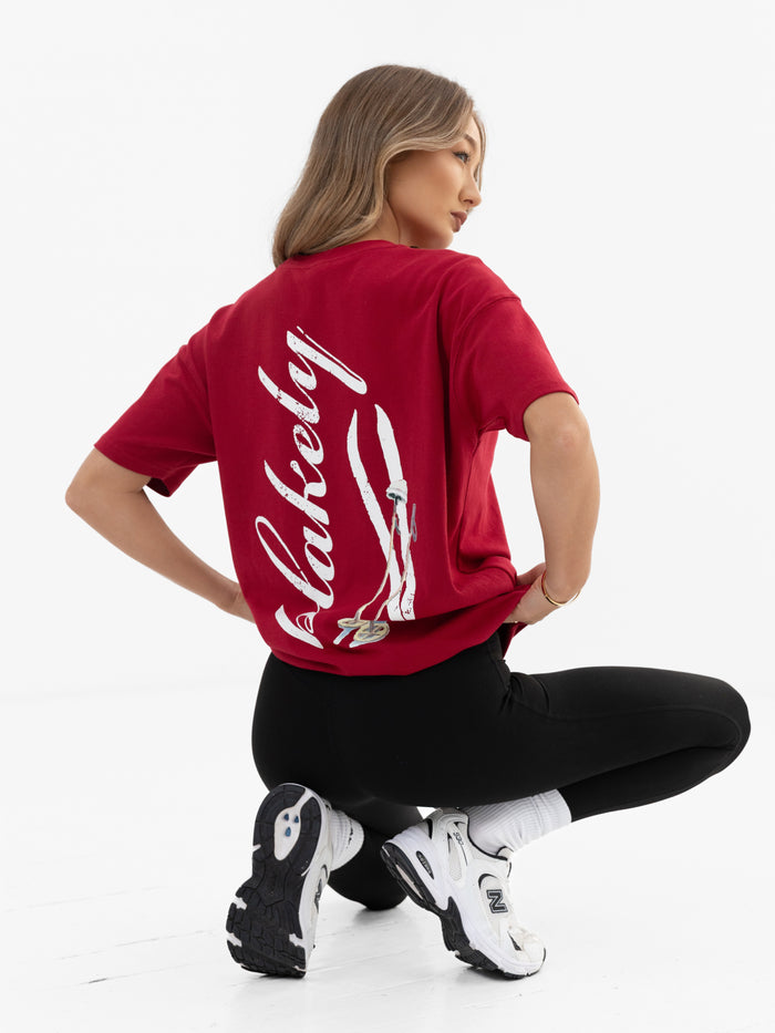 Sloane Oversized T-Shirt - Cherry Red