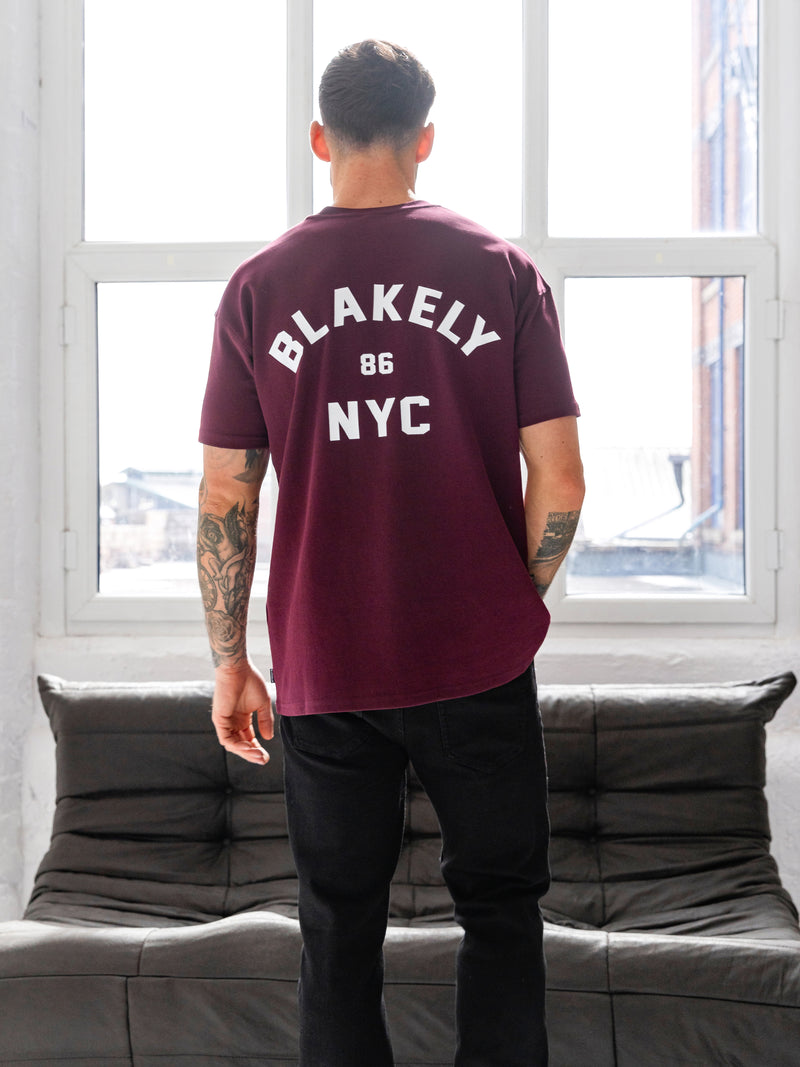 NYC Relaxed T-Shirt - Dark Burgundy