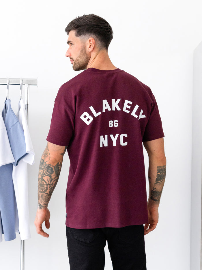 NYC Relaxed T-Shirt - Dark Burgundy