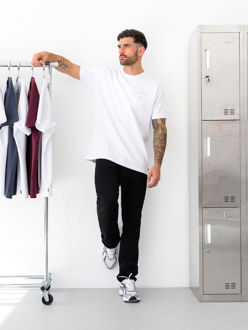 NYC Relaxed T-Shirt - White & Pink