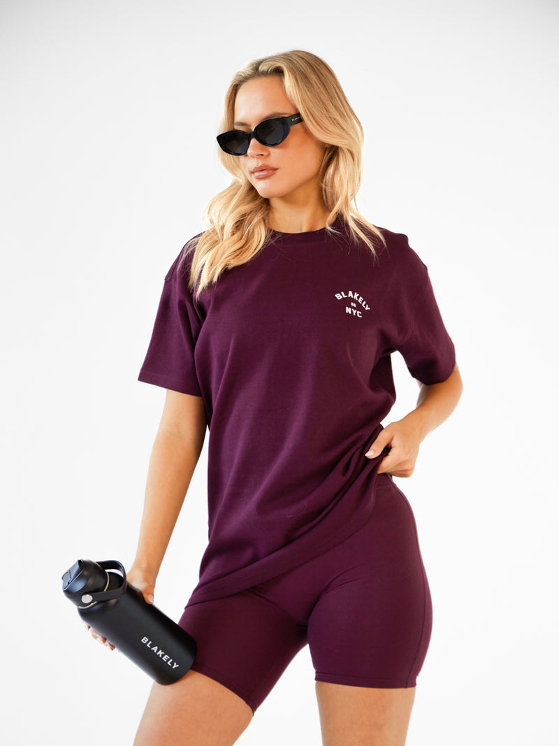 NYC Oversized T-Shirt - Dark Cherry