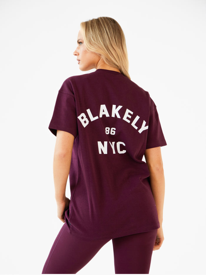 NYC Oversized T-Shirt - Dark Cherry