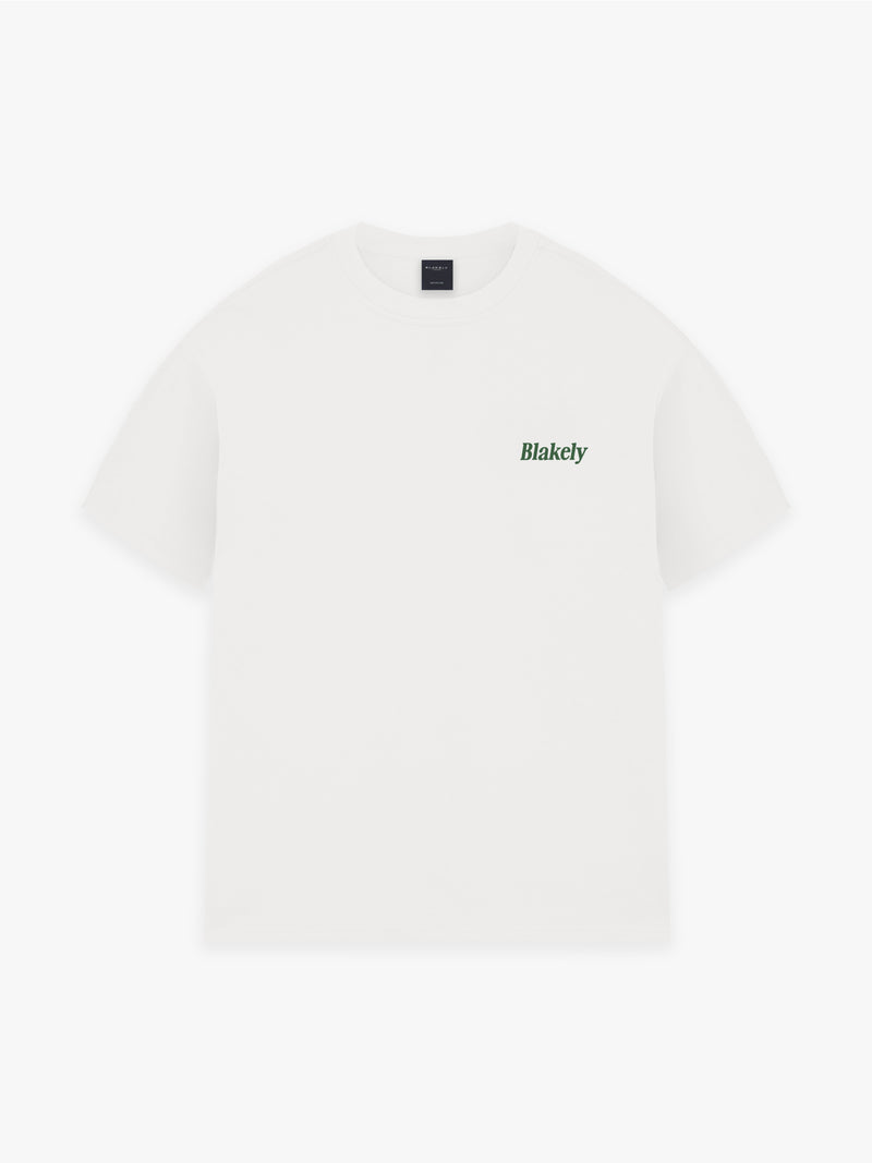 Halden Relaxed T-Shirt - Flat White & Dark Green