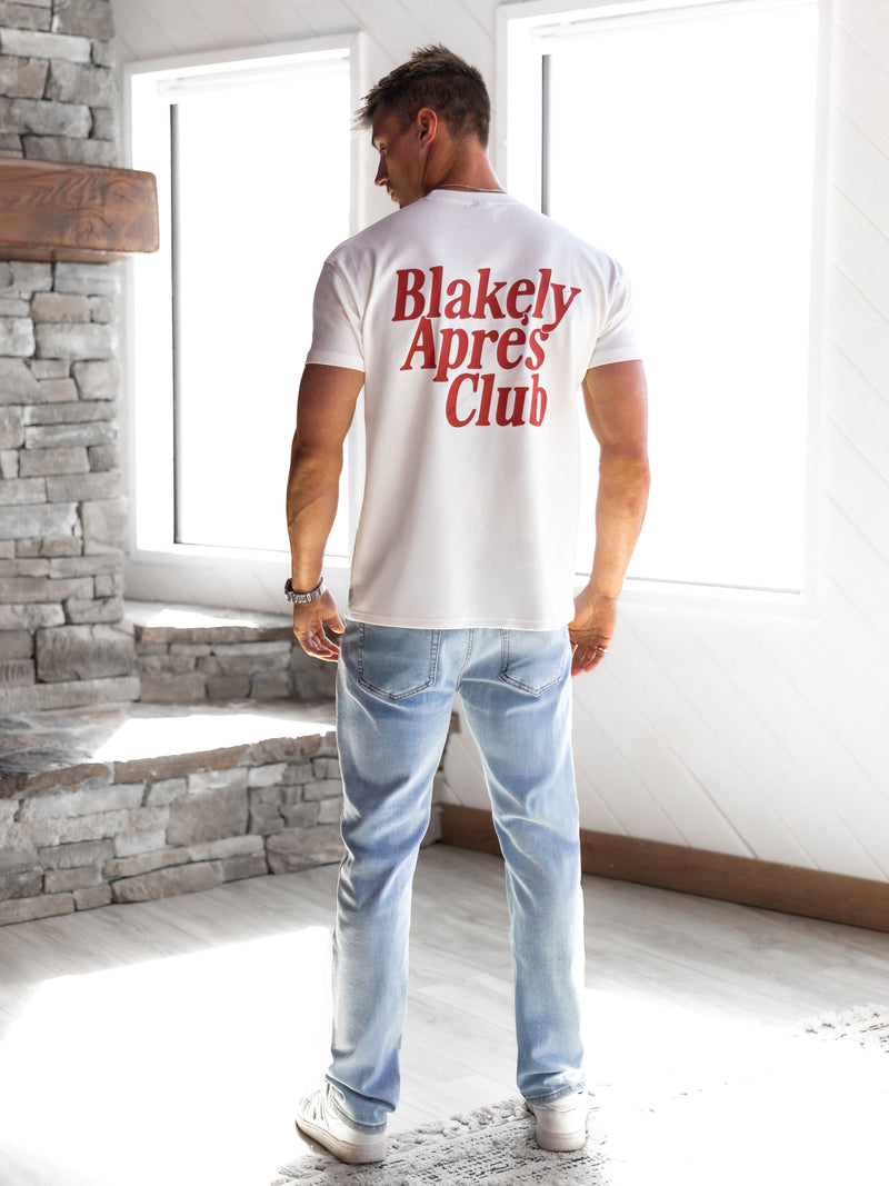 Halden Relaxed T-Shirt - Flat White & Red