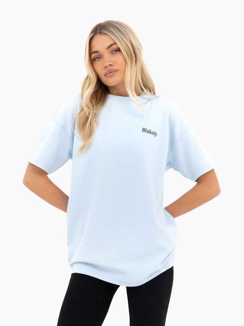 Saskia Oversized T-Shirt - Soft Blue