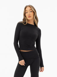 Lucia Long Sleeve Top - Black