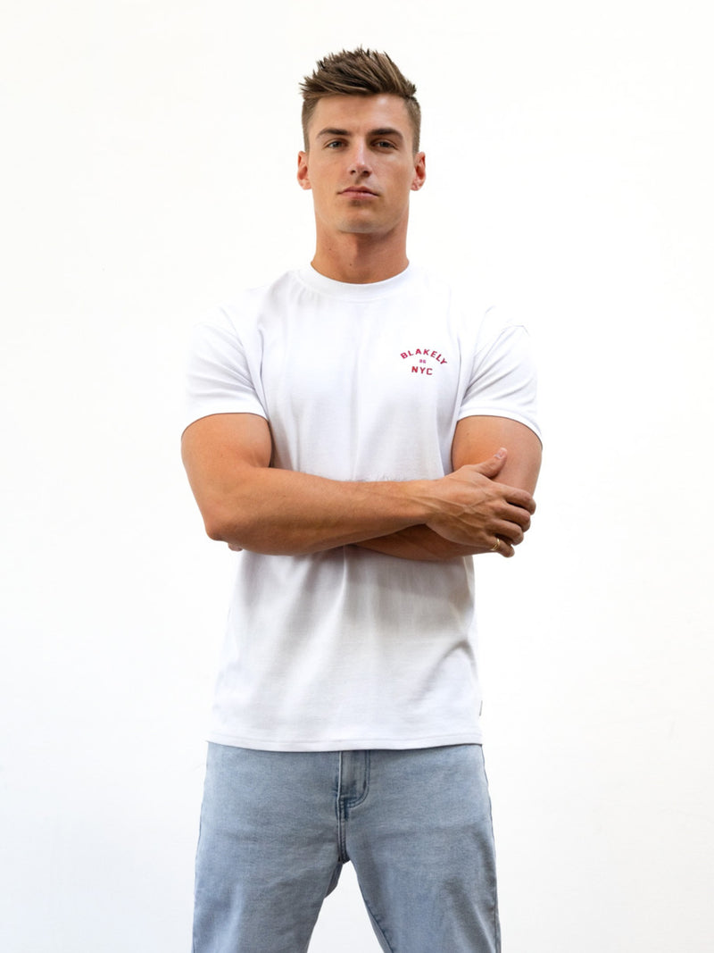 NYC Relaxed T-Shirt - White & Red