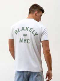 NYC Relaxed T-Shirt - White & Sage Green