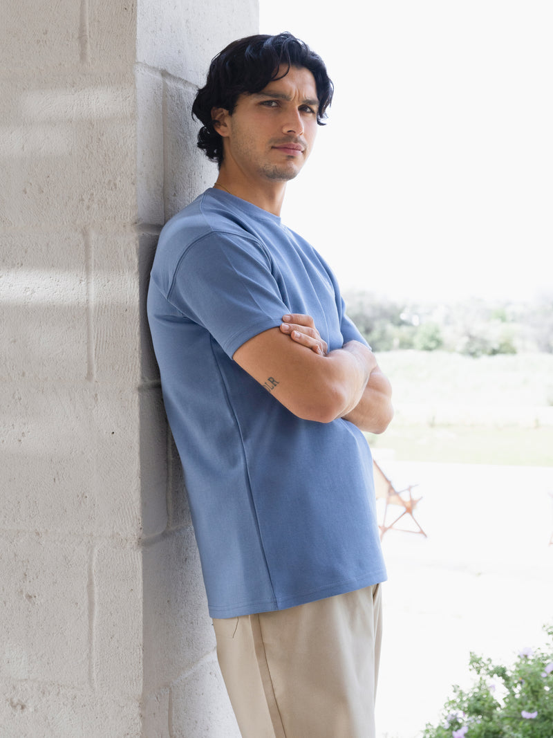 Conrad Relaxed Anchor T-Shirt - Mid Blue