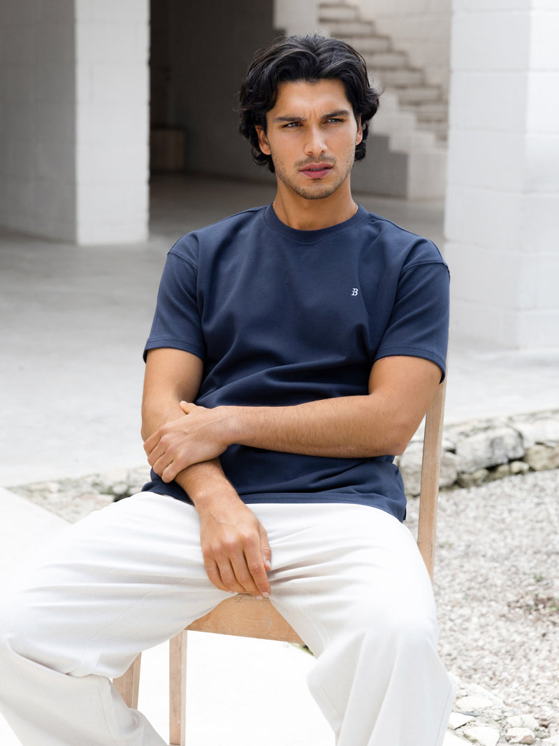 Conrad Relaxed Anchor T-Shirt - True Navy