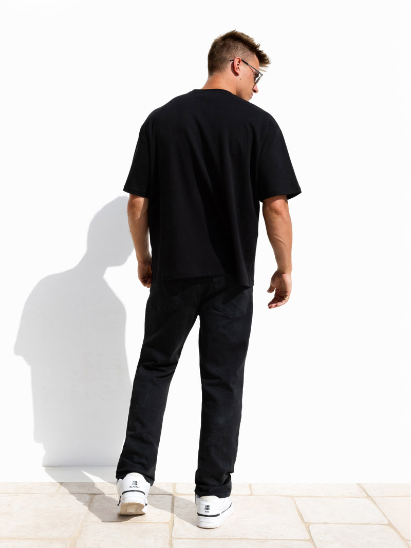 Offset Unfitted T-Shirt - Black