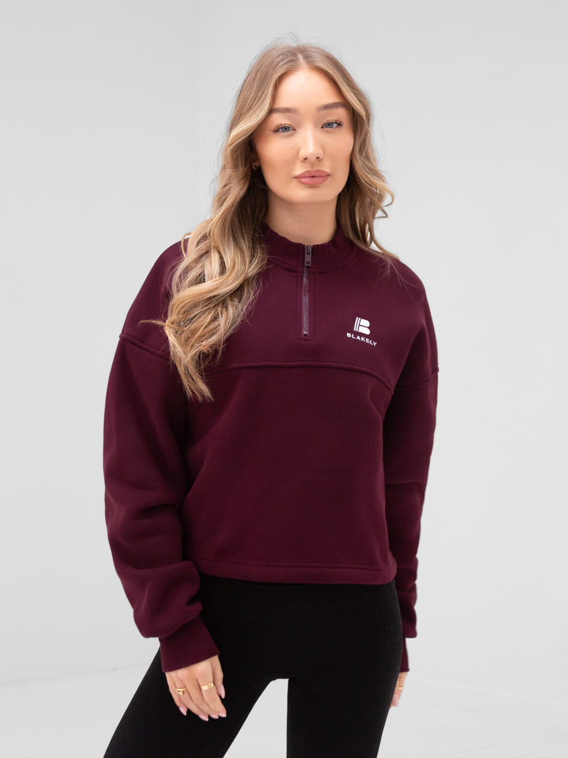 Apex Pro 1/4 Zip Sweater - Deep Burgundy