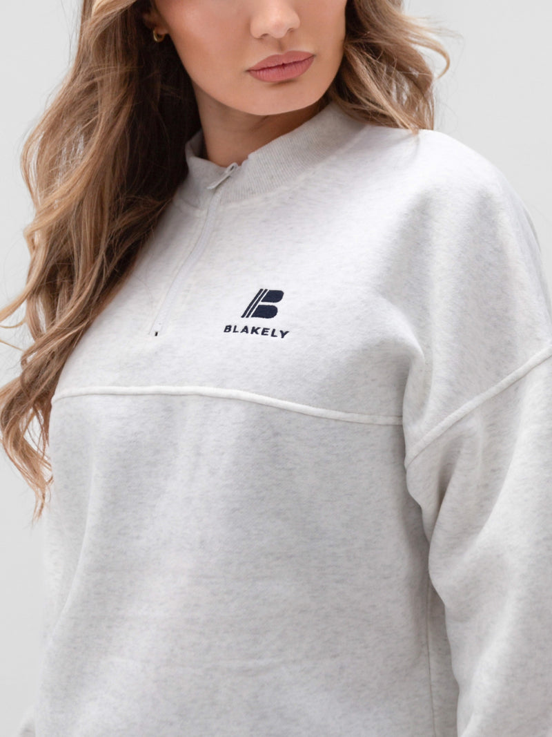 Apex Pro 1/4 Zip Sweater - Marl White