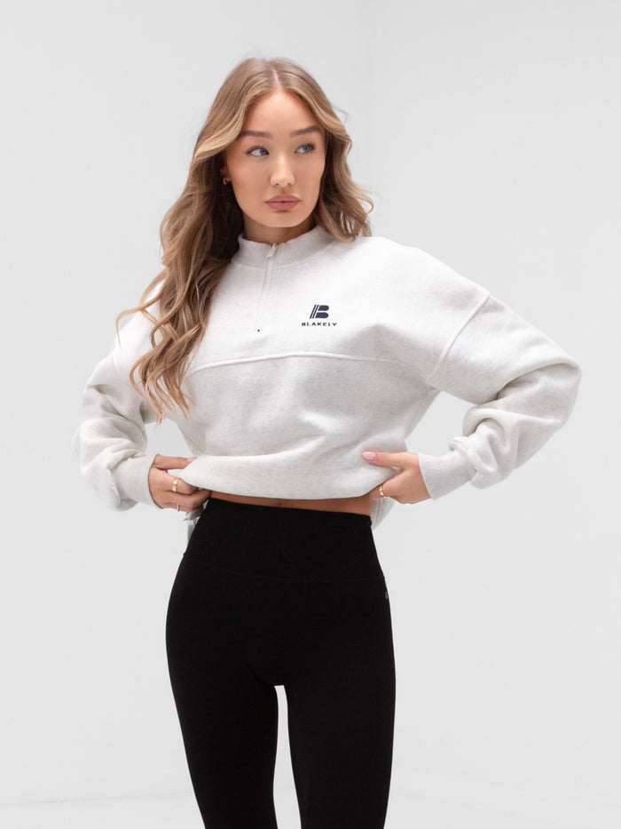 Apex Pro 1/4 Zip Sweater - Marl White