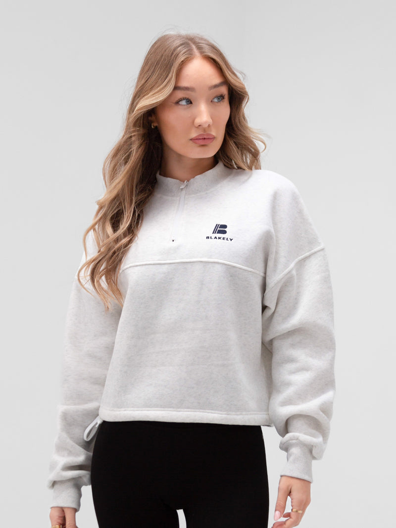 Apex Pro 1/4 Zip Sweater - Marl White