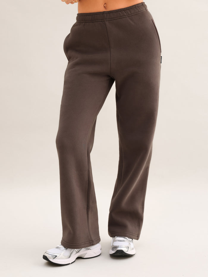 Isabel Wide Leg Sweatpants - Cocoa Brown