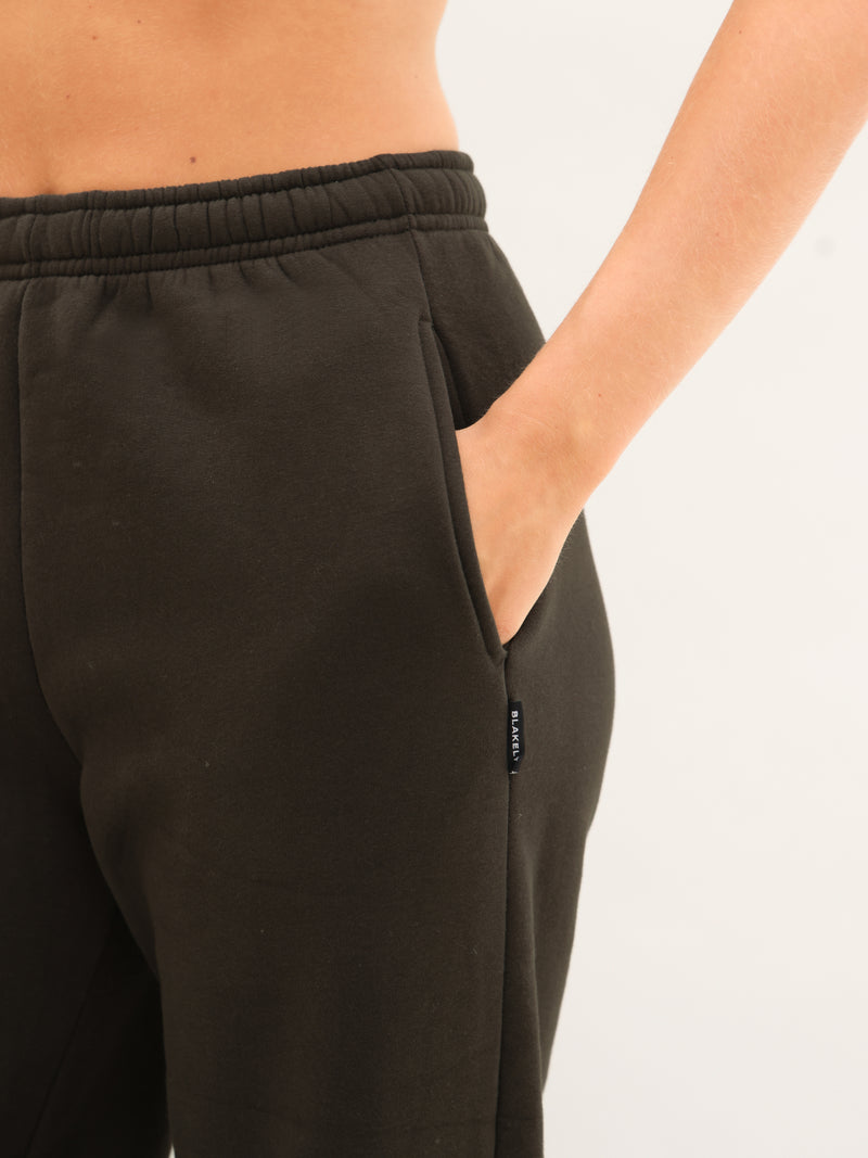 Isabel Wide Leg Sweatpants - Deep Brown