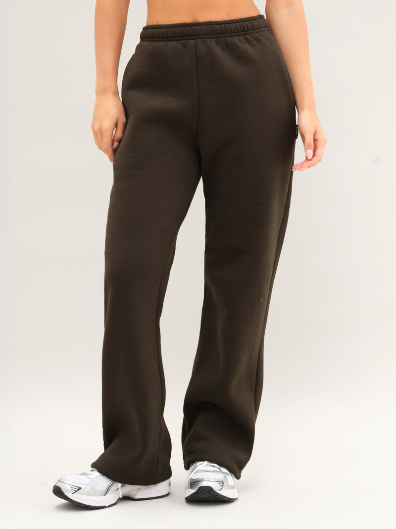 Isabel Wide Leg Sweatpants - Deep Brown
