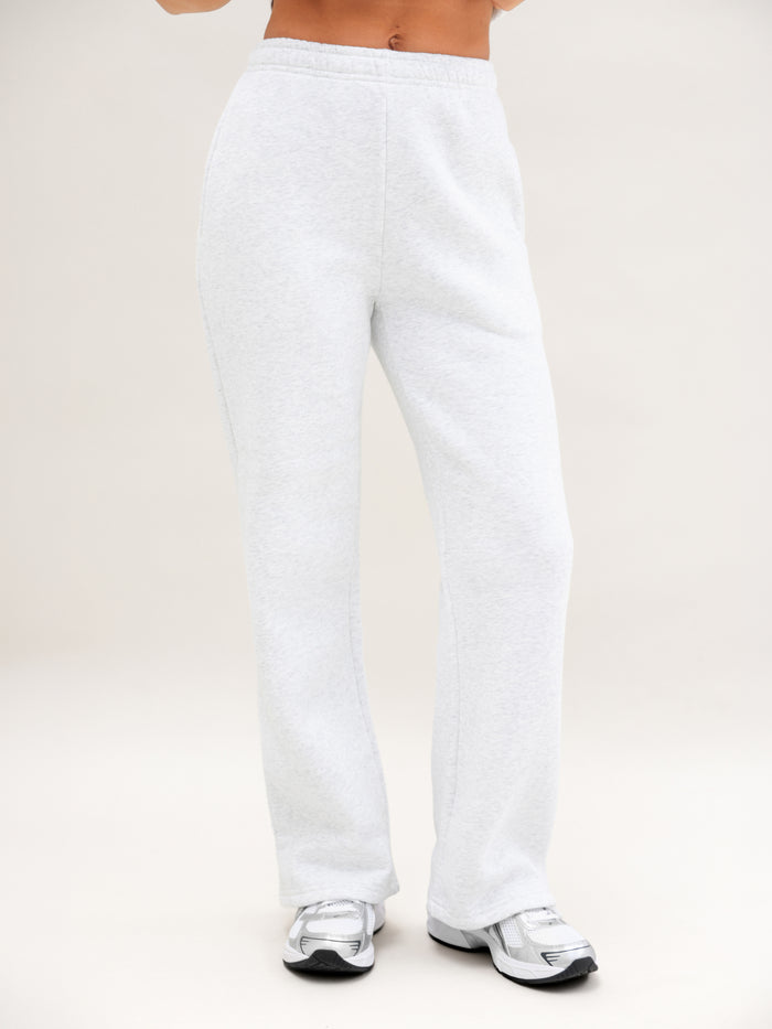 Isabel Wide Leg Sweatpants - Marl White