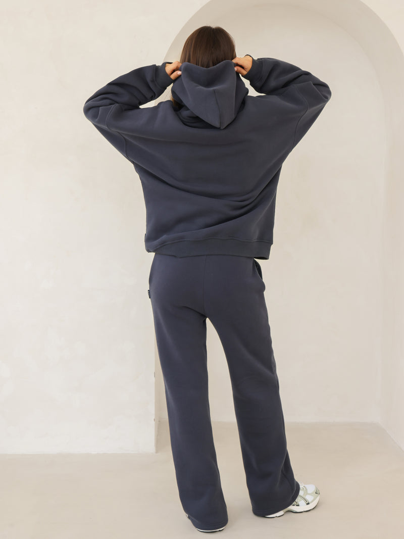 Isabel Wide Leg Sweatpants - True Navy
