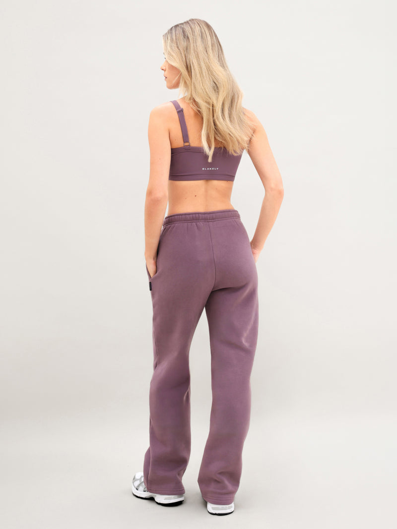 Isabel Wide Leg Sweatpants - Washed Plum