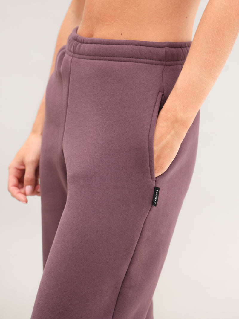 Isabel Wide Leg Sweatpants - Washed Plum