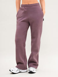 Isabel Wide Leg Sweatpants - Washed Plum