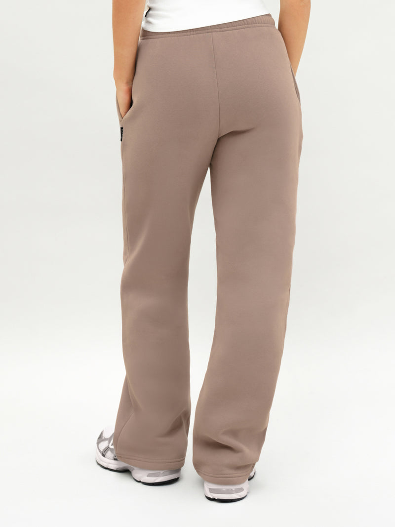 Isabel Wide Leg Sweatpants - Soft Brown