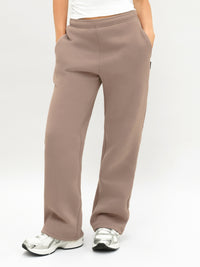 Isabel Wide Leg Sweatpants - Soft Brown