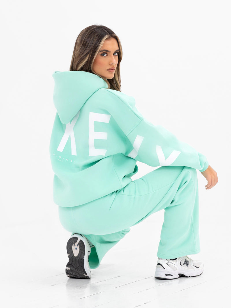 Isabel Wide Leg Sweatpants - Bright Mint