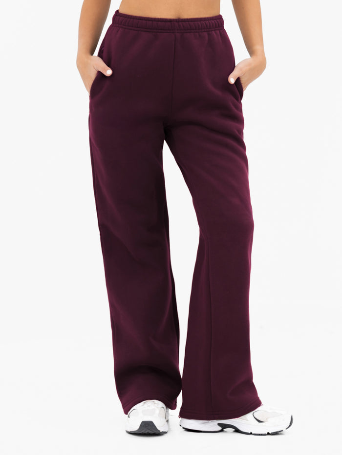 Isabel Wide Leg Sweatpants - Dark Cherry
