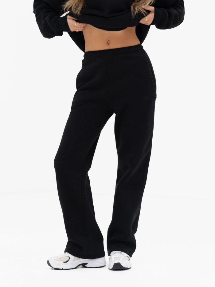 Freya Wide Leg Sweatpants - Black