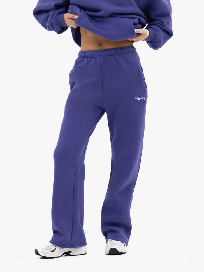 Freya Wide Leg Sweatpants - Bold Purple