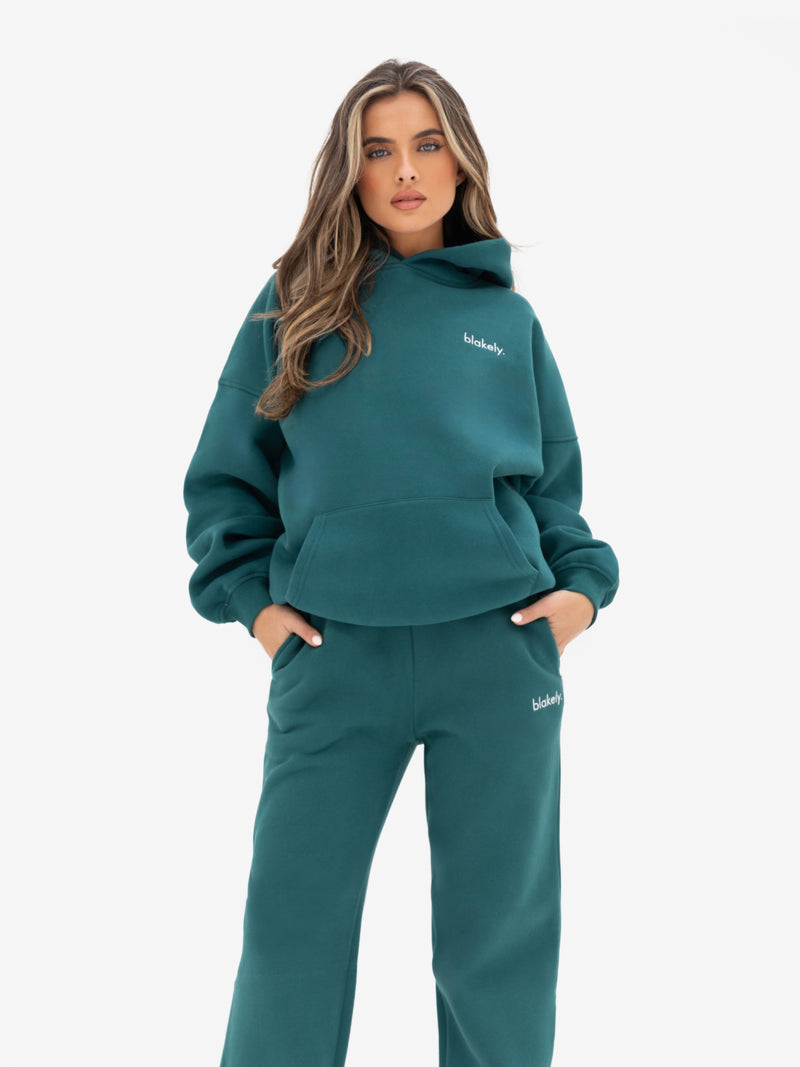 Freya Wide Leg Sweatpants - Deep Green