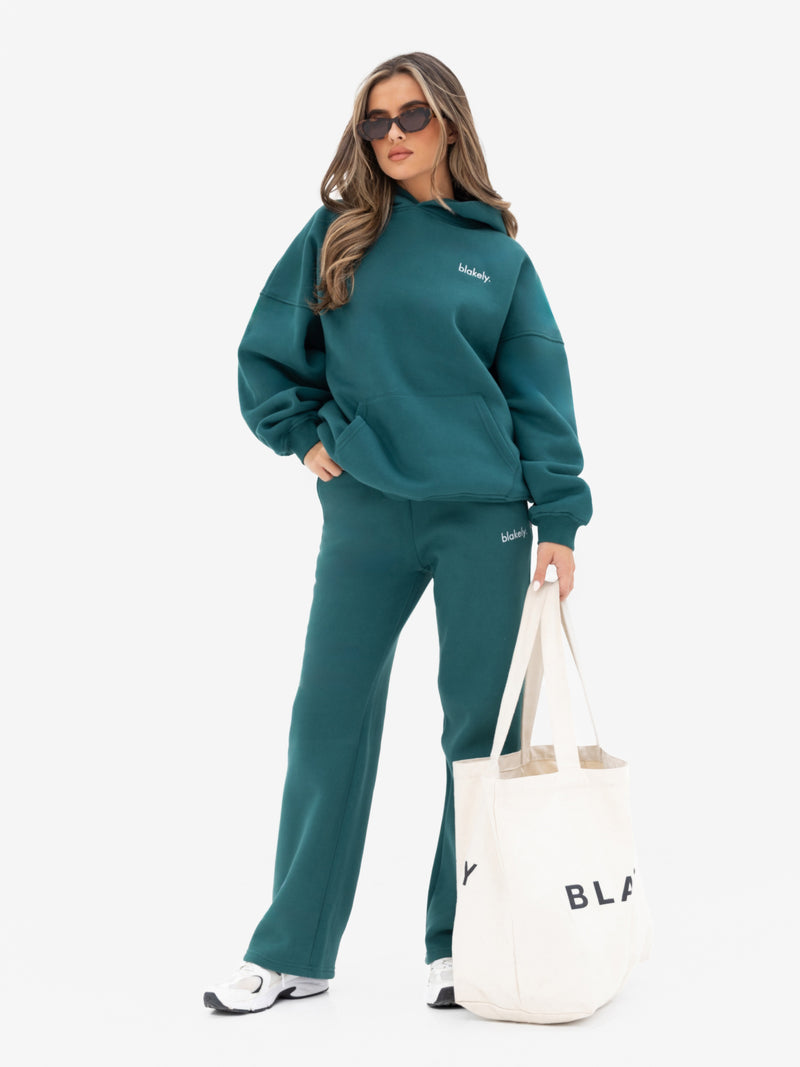 Freya Wide Leg Sweatpants - Deep Green