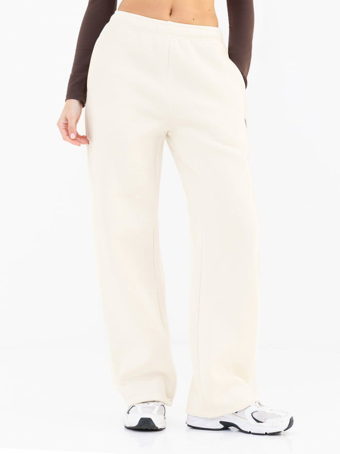 Isabel Wide Leg Sweatpants - Buttermilk