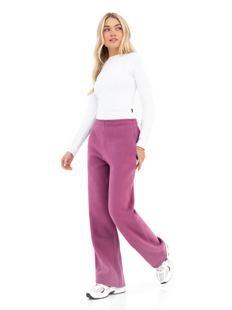 Isabel Wide Leg Sweatpants - Mulberry