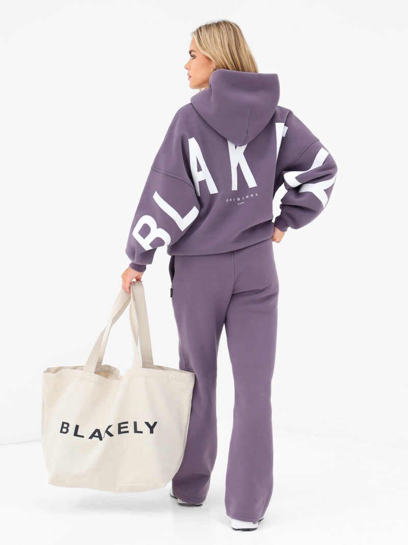 Isabel Wide Leg Sweatpants - Deep Purple