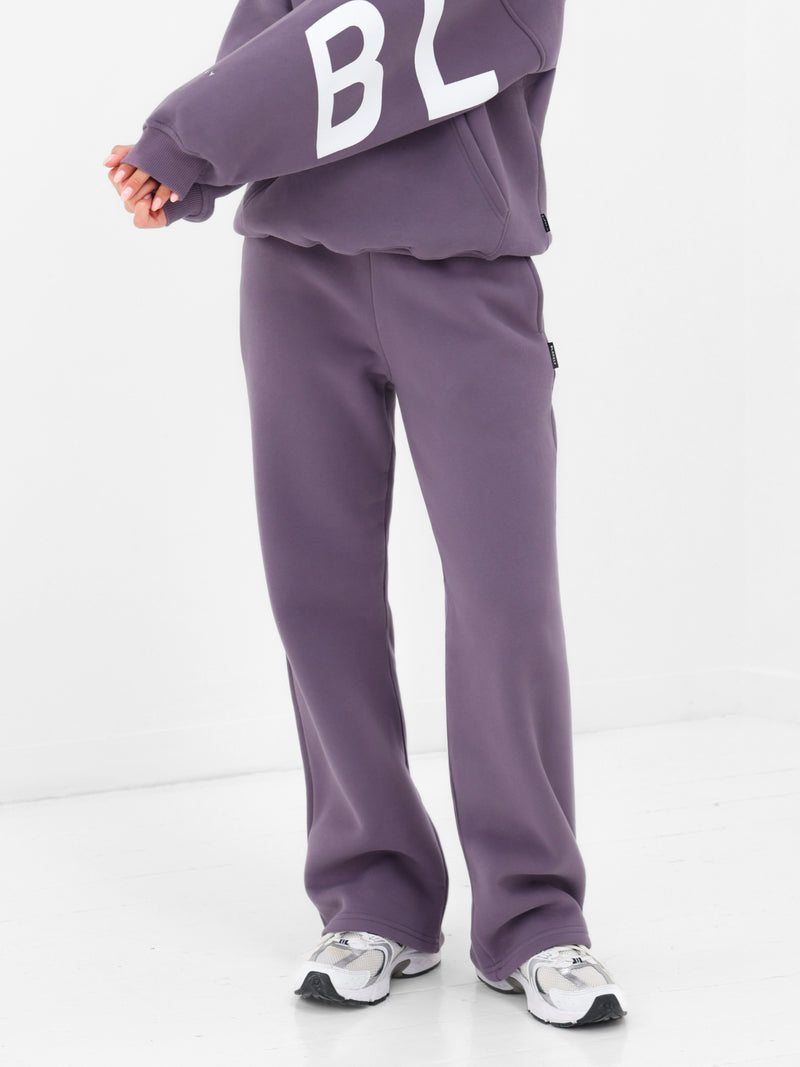 Isabel Wide Leg Sweatpants - Deep Purple