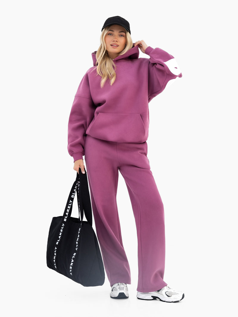 Isabel Wide Leg Sweatpants - Mulberry